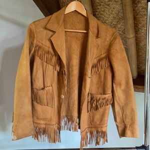 Camel Suede Leather Jacket Size Small (Vintage)